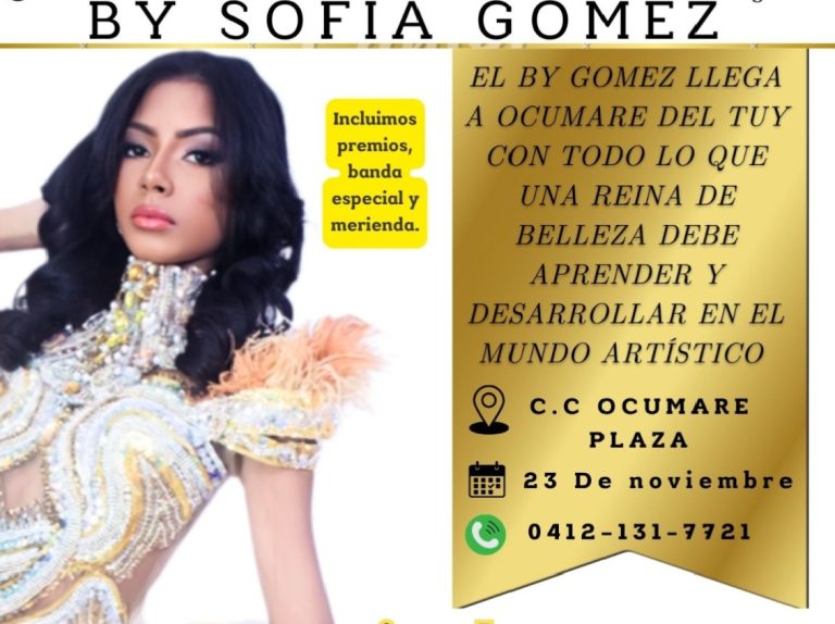 Masterclass by Sofía Gómez llega a Ocumare del Tuy este 23 de noviembre