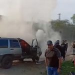 Vehículo se incendia en la Carretera Cúa-Charallave