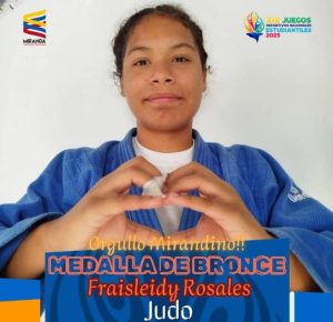 Estudiante mirandina Fraisleidy Rosales brilla en los Juegos Deportivos Nacionales Estudiantiles 2025 con medalla de bronce en Judo
