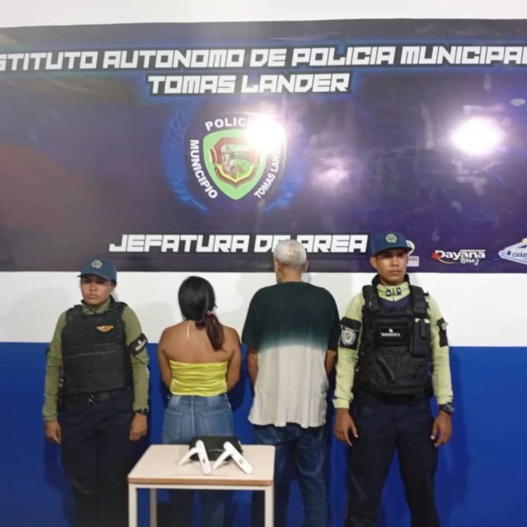 Polícia Municipal de Tomás Lander detuvo a un hombre y una mujer por delitos contra la propiedad