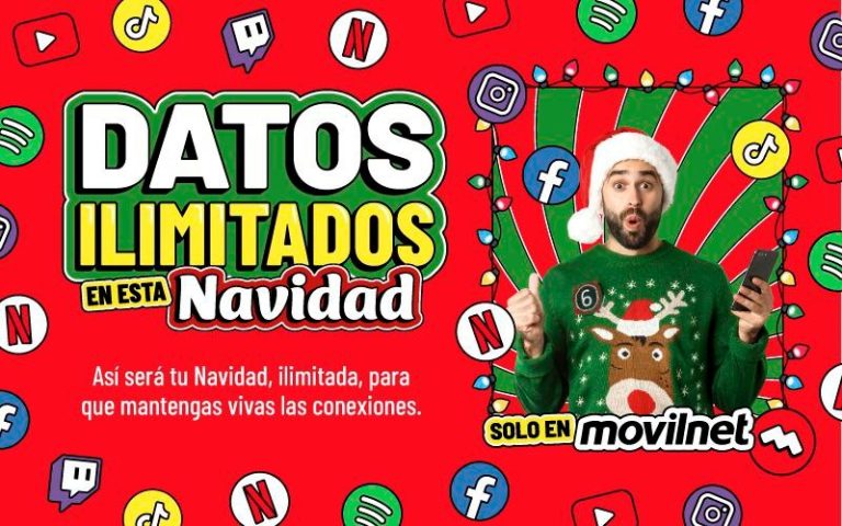Disfruta de datos ilimitados esta navidad con Movilnet