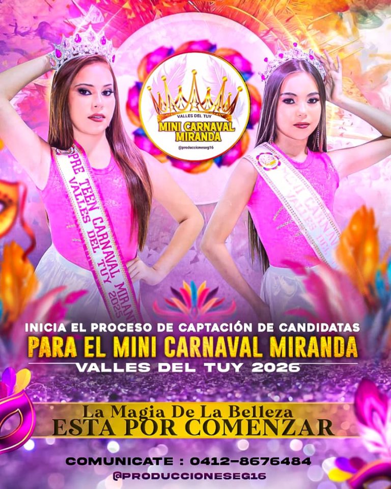 “Belleza y alegría en marcha: comienza la selección de candidatas al Mini Carnaval Miranda 2026”