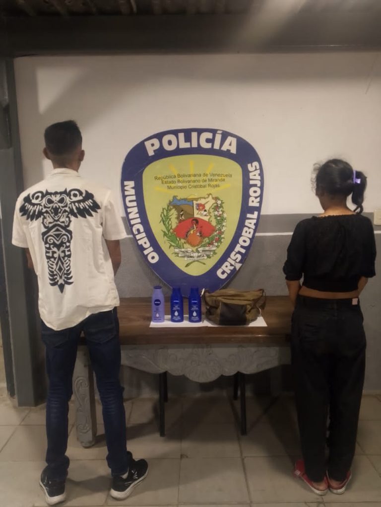 PoliCristóbal Rojas detiene a pareja por hurto en Farmatodo de Charallave