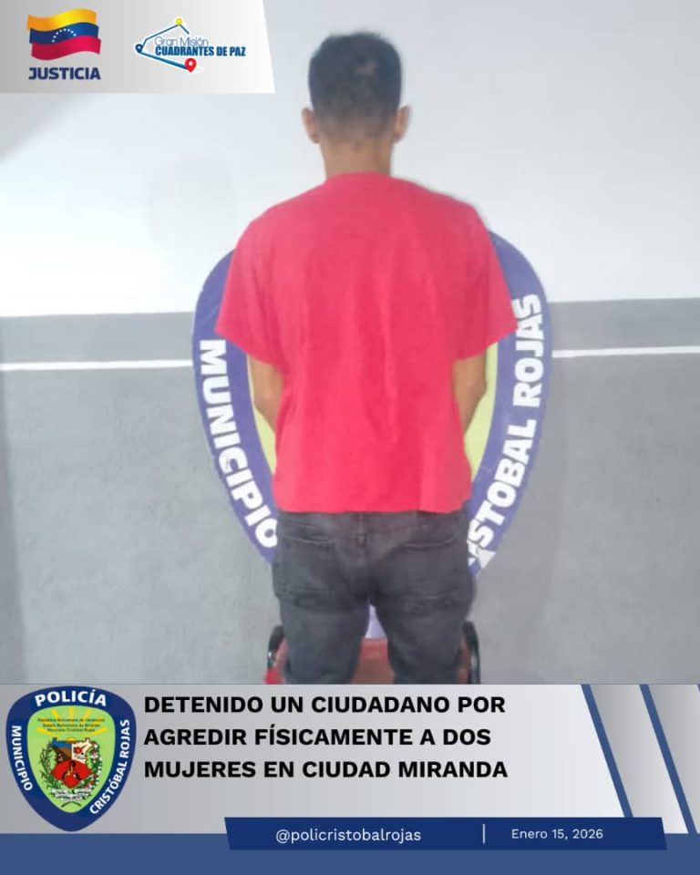 Aprehendido ciudadano tras agredir a madre e hija en Urbanización Ciudad Miranda
