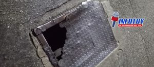 Tanquilla deteriorada pone en riesgo a conductores y peatones en las adyacencias del Hospital General de los Valles del Tuy