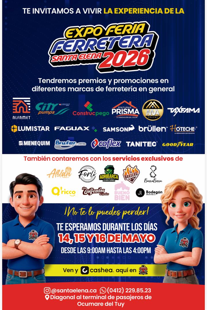 Valles del Tuy se prepara para la 4ta edición de la Expo Feria Ferretera Santa Elena 2026