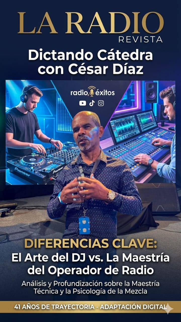 César Díaz analiza el arte detrás de la consola  ¿DJ u Operador de Radio? La maestría técnica que define el éxito al aire