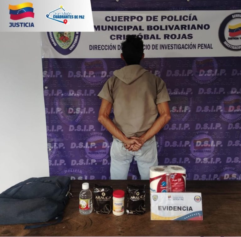 PoliCharallave detuvo a sujeto por hurto en comercio de la avenida Bolívar
