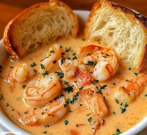 ¡El sabor del Caribe se encuentra con Luisiana! una irresistible sopa cremosa de camarones al estilo Cajún