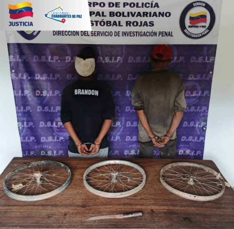 Aprehenden a dos hombres por hurto y porte de arma blanca en el sector Alvarenga de Charallave