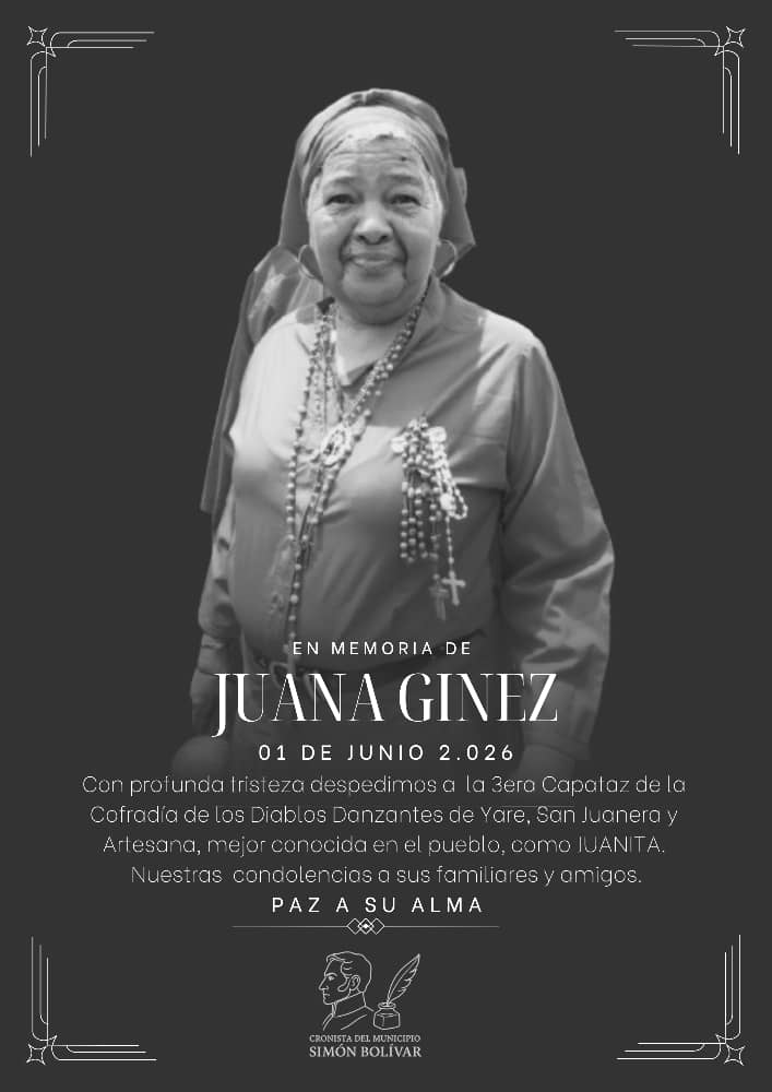 ¡Yare llora a su tercera capataz! fallece Juana Ginéz, baluarte de los Diablos Danzantes