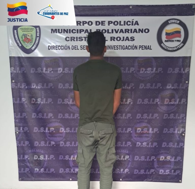 Funcionarios Aprehenden a un hombre por robar enseres del hogar a sus familiares en el Sector de Madosa en Charallave