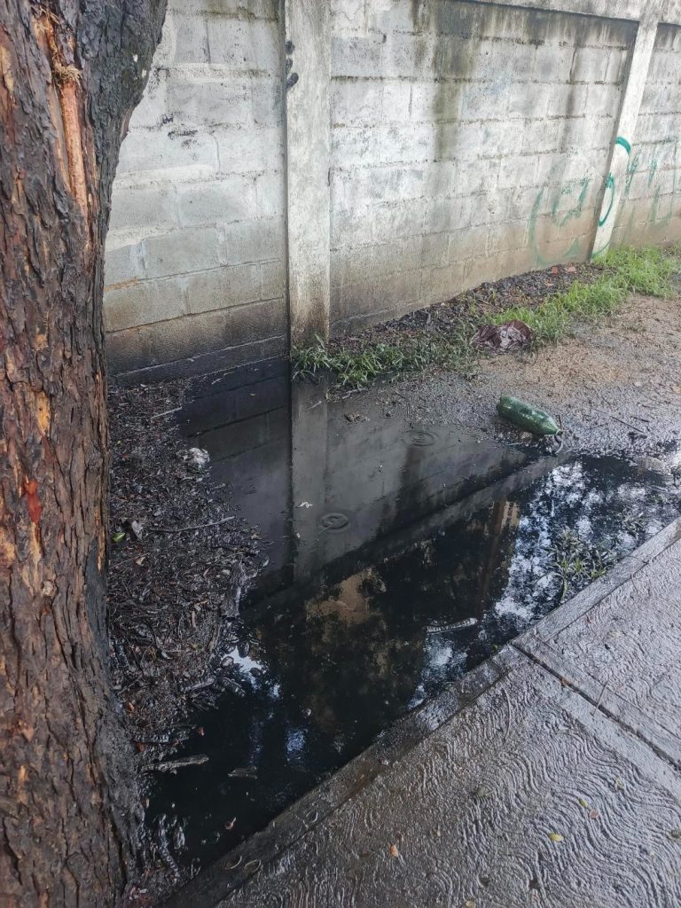Denuncian contaminación con aceite de motor en pleno corazón de Charallave