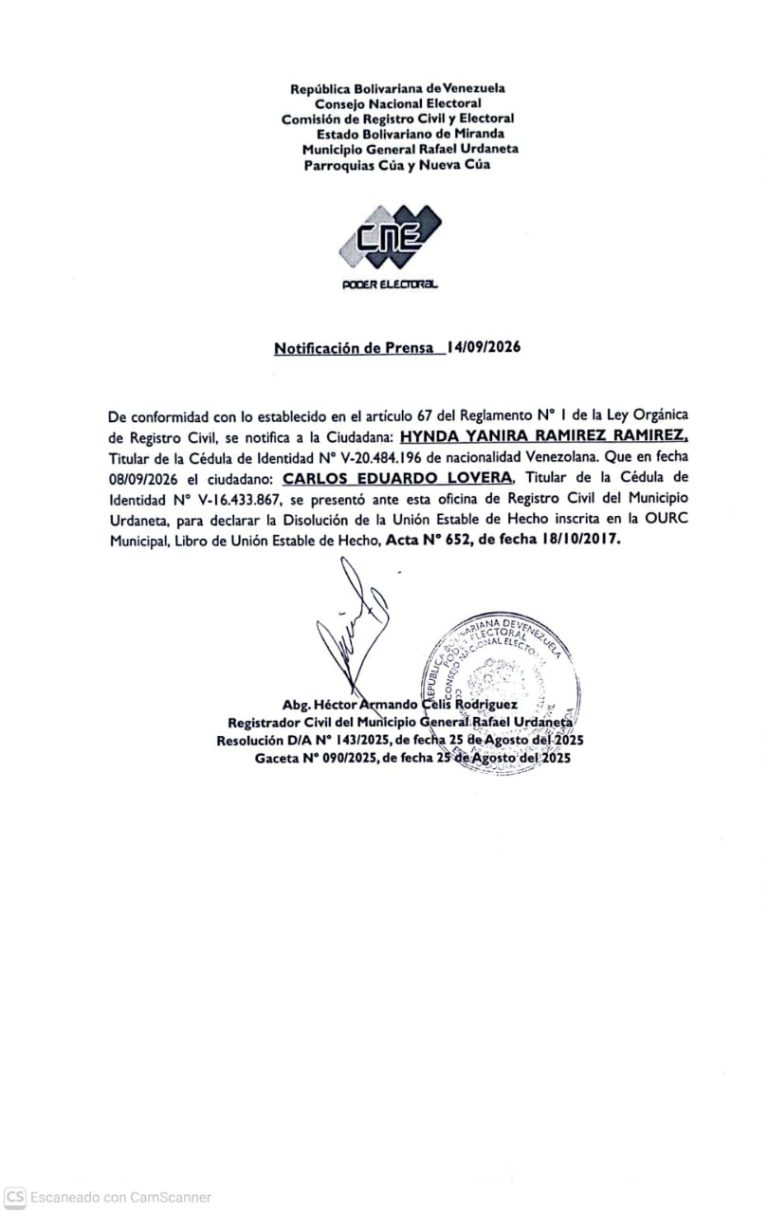 ¡A quien pueda interesar! Disolución De Unión Estable De Hecho