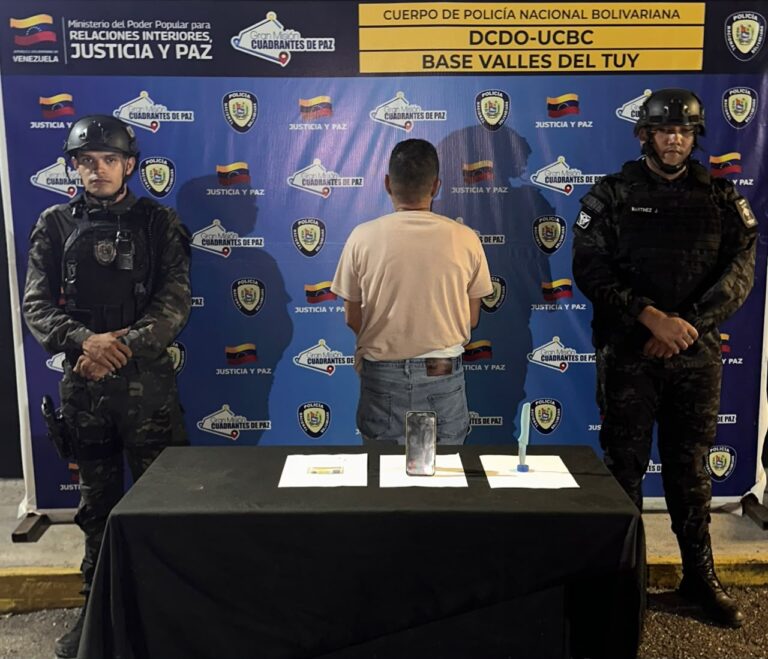 CPNB detiene a sujeto en Cúa por extorsión y difusión de información personal